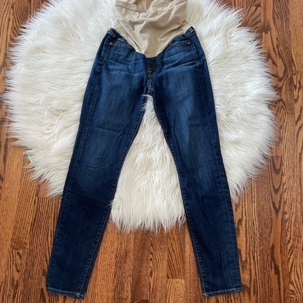 7famk skinny secret fit belly maternity dark wash skinny jeans size 28